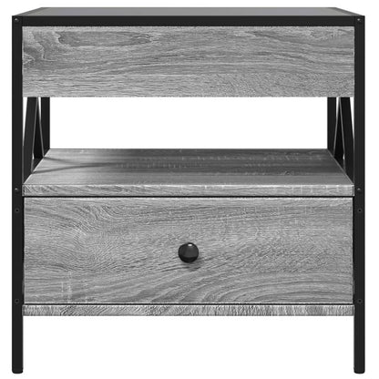 Salontafel met Infinity LED 50x50x51 cm grijs sonoma eikenkleur