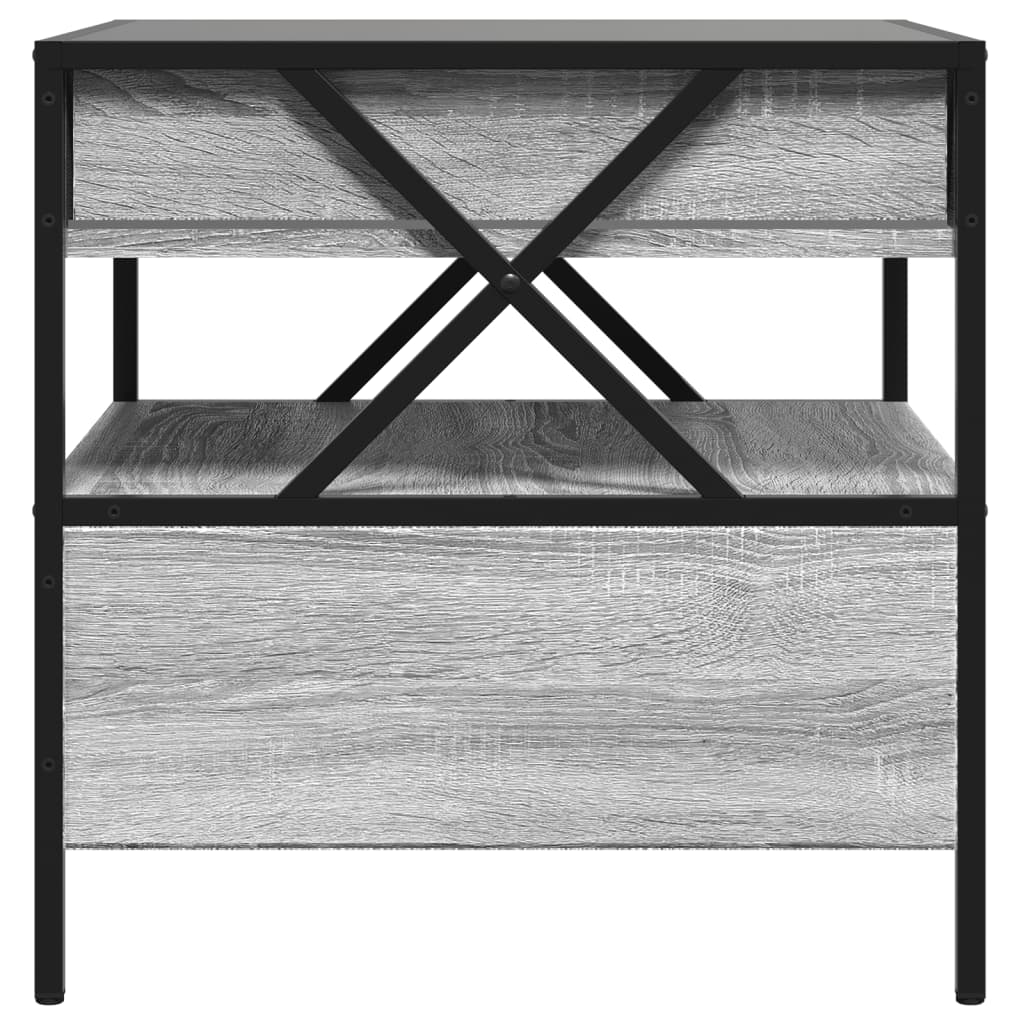 Salontafel met Infinity LED 50x50x51 cm grijs sonoma eikenkleur