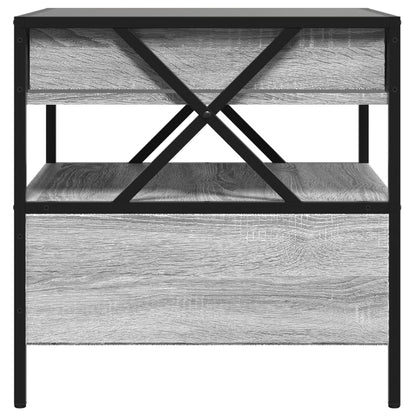 Salontafel met Infinity LED 50x50x51 cm grijs sonoma eikenkleur