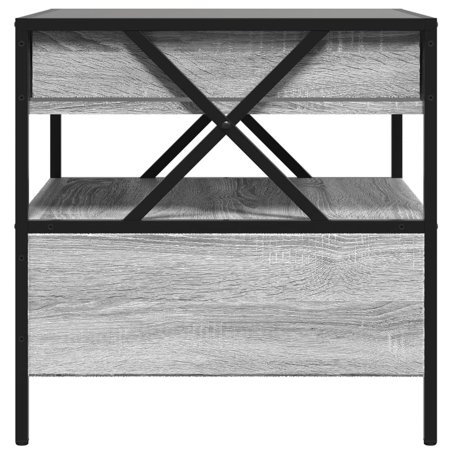 Salontafel met Infinity LED 50x50x51 cm grijs sonoma eikenkleur