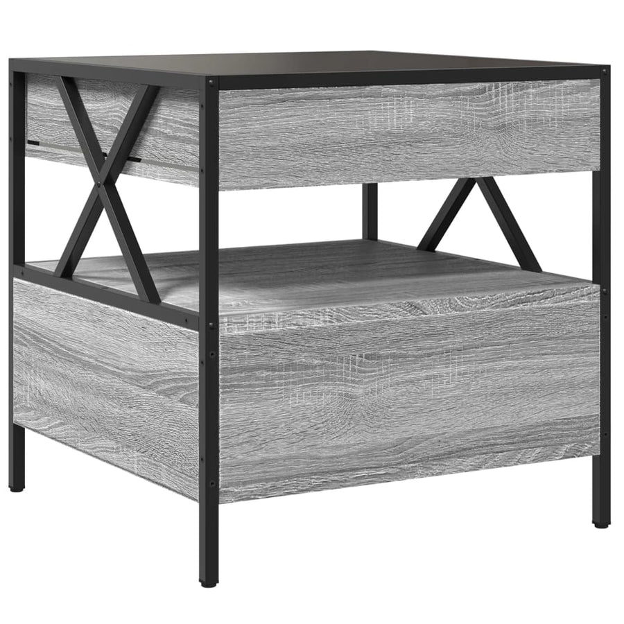 Salontafel met Infinity LED 50x50x51 cm grijs sonoma eikenkleur