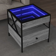 Coffee table with Infinity LED 50x50x51 cm grey Sonoma oak colour