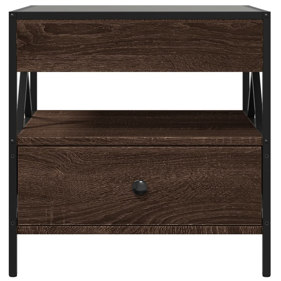Salontafel met Infinity LED 50x50x51 cm bruin eikenkleurig