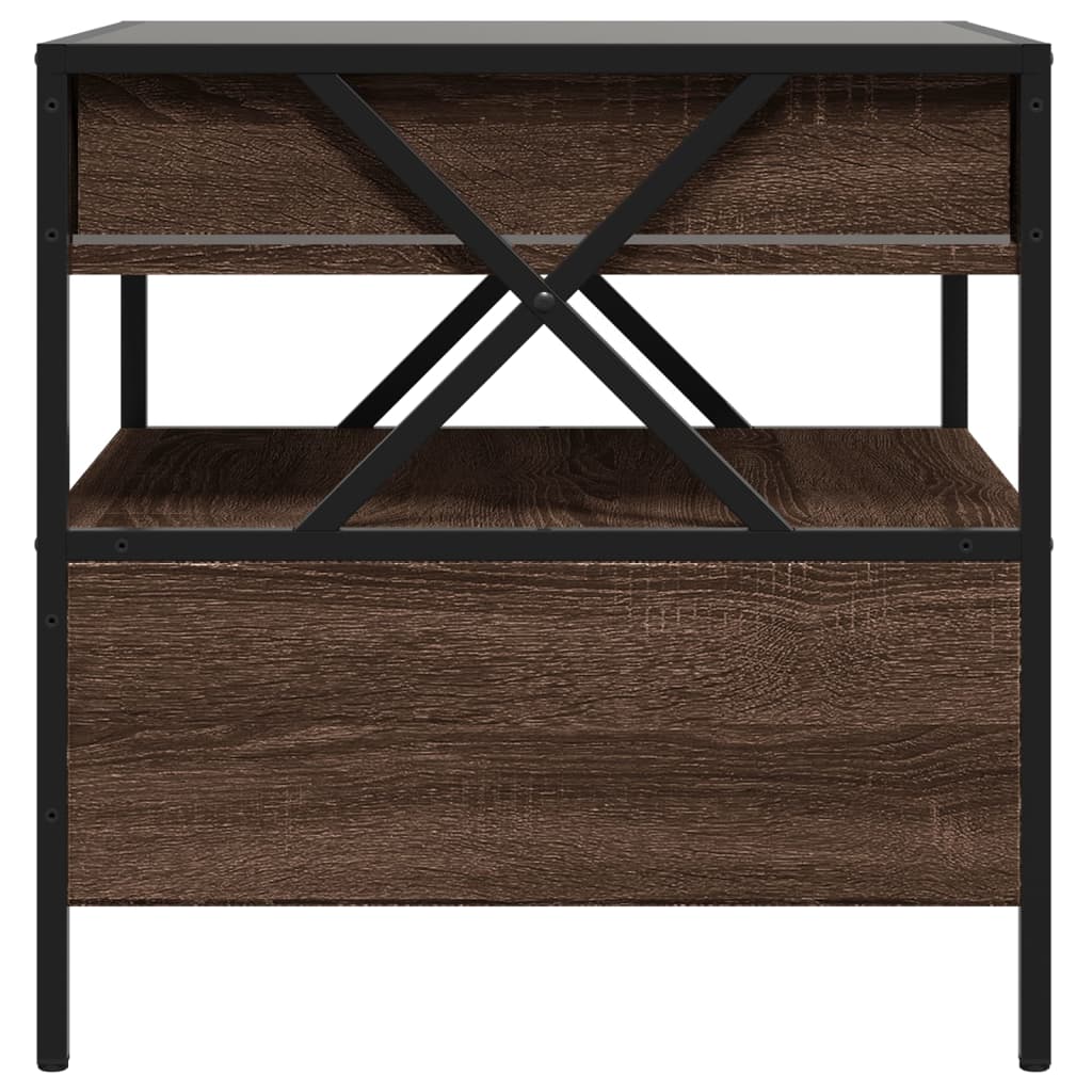 Salontafel met Infinity LED 50x50x51 cm bruin eikenkleurig