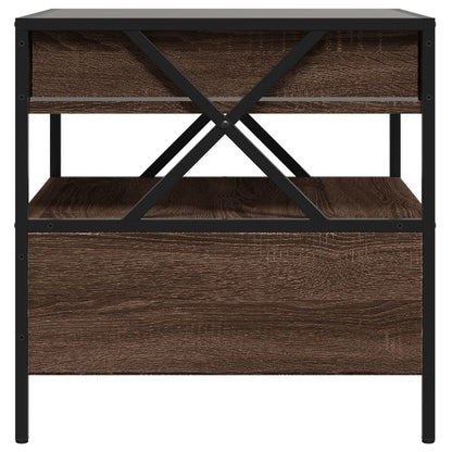 Salontafel met Infinity LED 50x50x51 cm bruin eikenkleurig