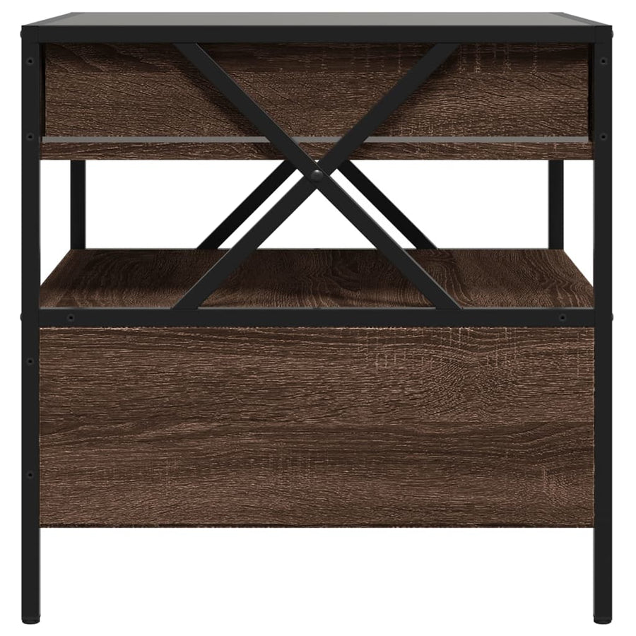Salontafel met Infinity LED 50x50x51 cm bruin eikenkleurig
