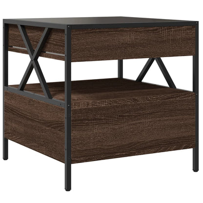 Salontafel met Infinity LED 50x50x51 cm bruin eikenkleurig