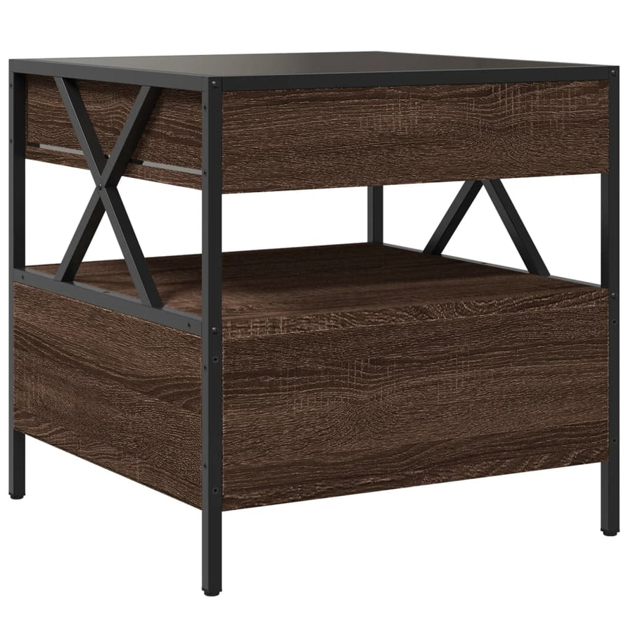 Salontafel met Infinity LED 50x50x51 cm bruin eikenkleurig