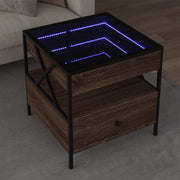 Coffee table with Infinity LED 50x50x51 cm brown oak look