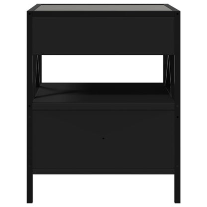 Salontafel met Infinity LED 40x40x51 cm zwart