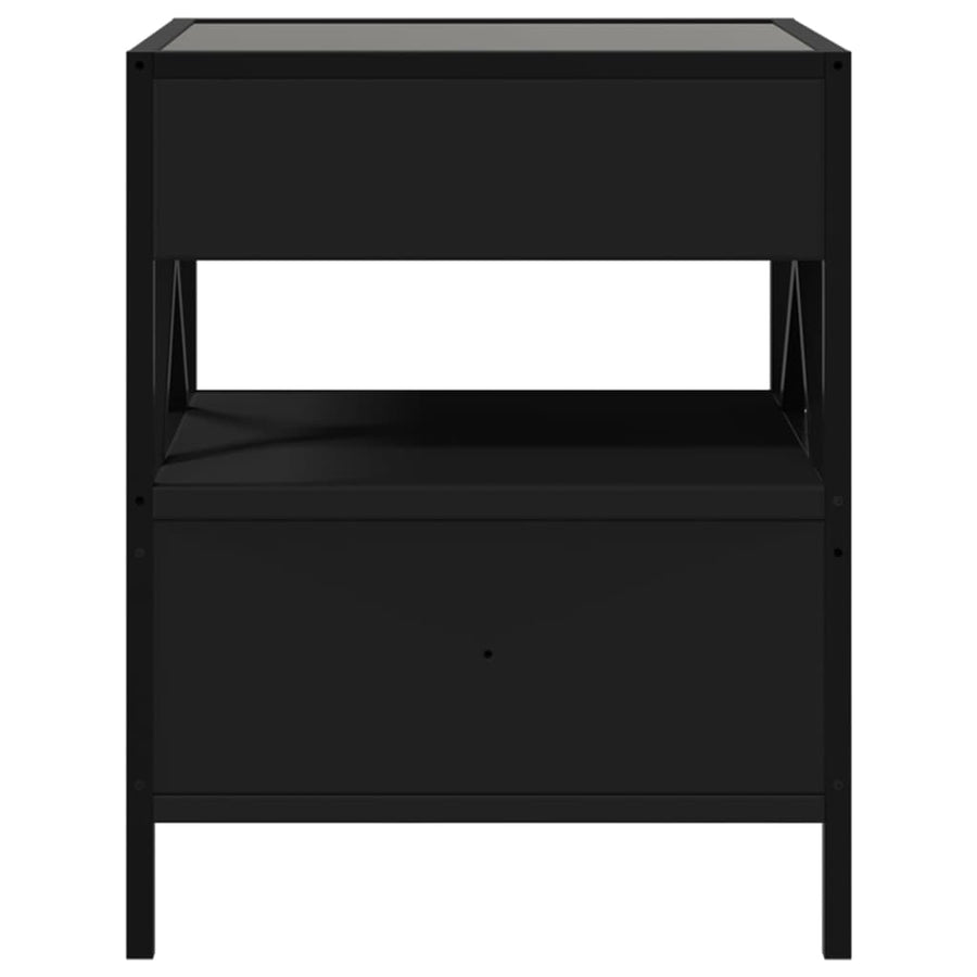 Salontafel met Infinity LED 40x40x51 cm zwart