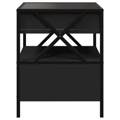 Salontafel met Infinity LED 40x40x51 cm zwart