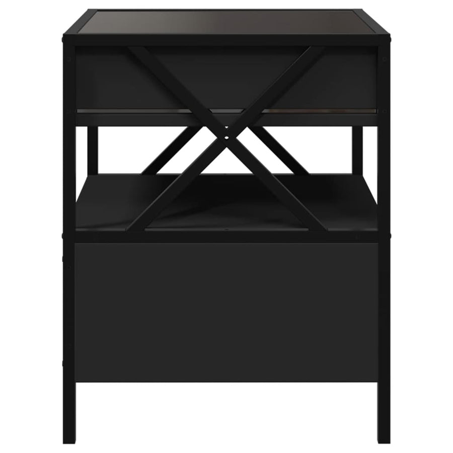Salontafel met Infinity LED 40x40x51 cm zwart