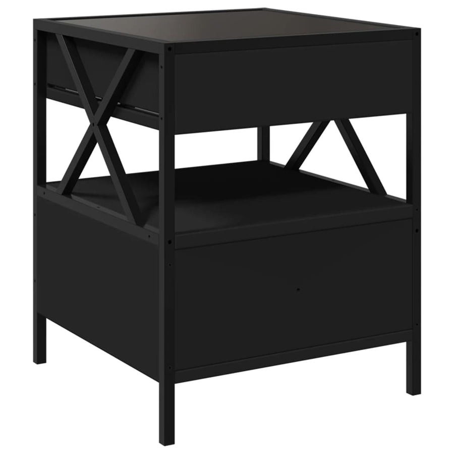 Salontafel met Infinity LED 40x40x51 cm zwart