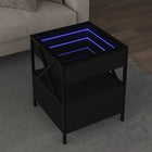 Salontafel 40x40x51 cm zwart met LED