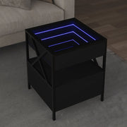 Coffee table with Infinity LED 40x40x51 cm black