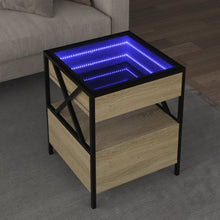 Salontafel met Infinity LED 40x40x51 cm sonoma eikenkleurig