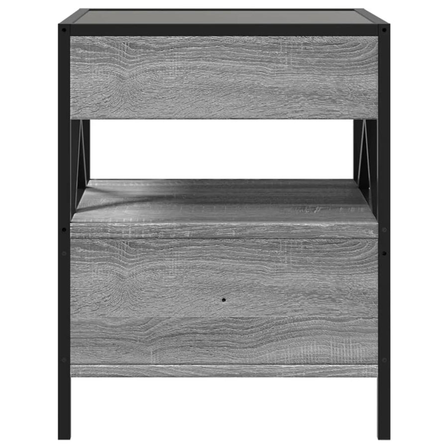 Salontafel met Infinity LED 40x40x51 cm grijs sonoma eikenkleur