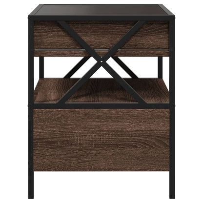 Salontafel met Infinity LED 40x40x51 cm bruin eikenkleurig