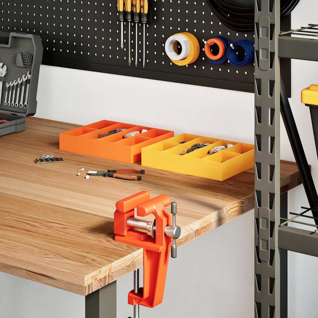 Bureaublad rechthoekig 320x100x4cm massief eikenhout lichtbruin