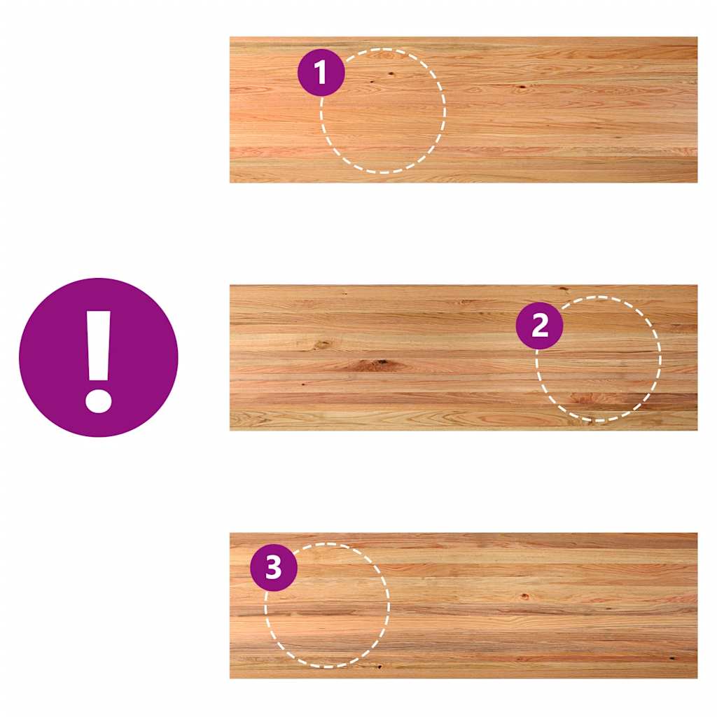 Bureaublad rechthoekig 320x100x4cm massief eikenhout lichtbruin