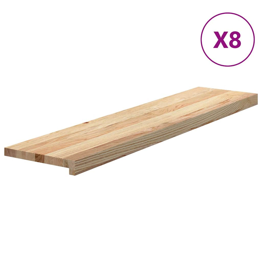 Traptreden Onbehandeld Massief Eikenhout Naturel 8 110 x 25 x 2 cm