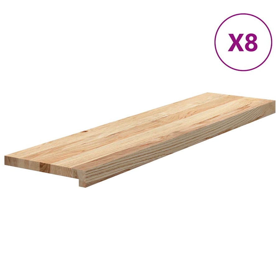 Traptreden Onbehandeld Massief Eikenhout Naturel 8 100 x 30 x 2 cm