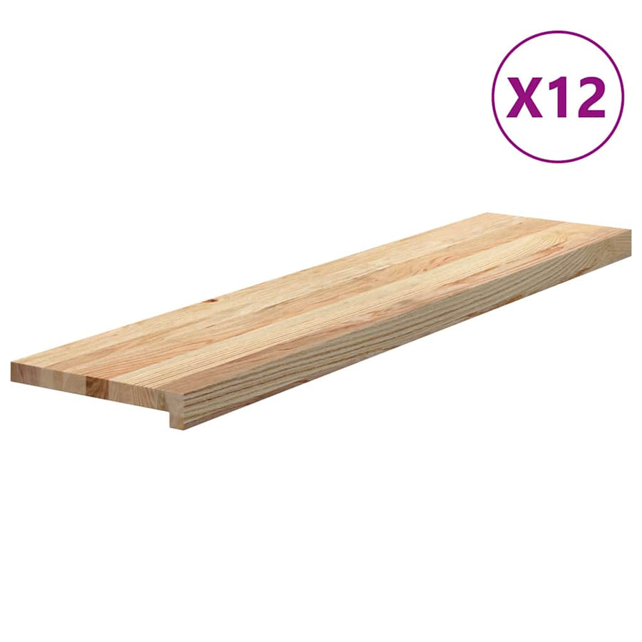 Traptreden Onbehandeld Massief Eikenhout Naturel 12 110 x 25 x 2 cm