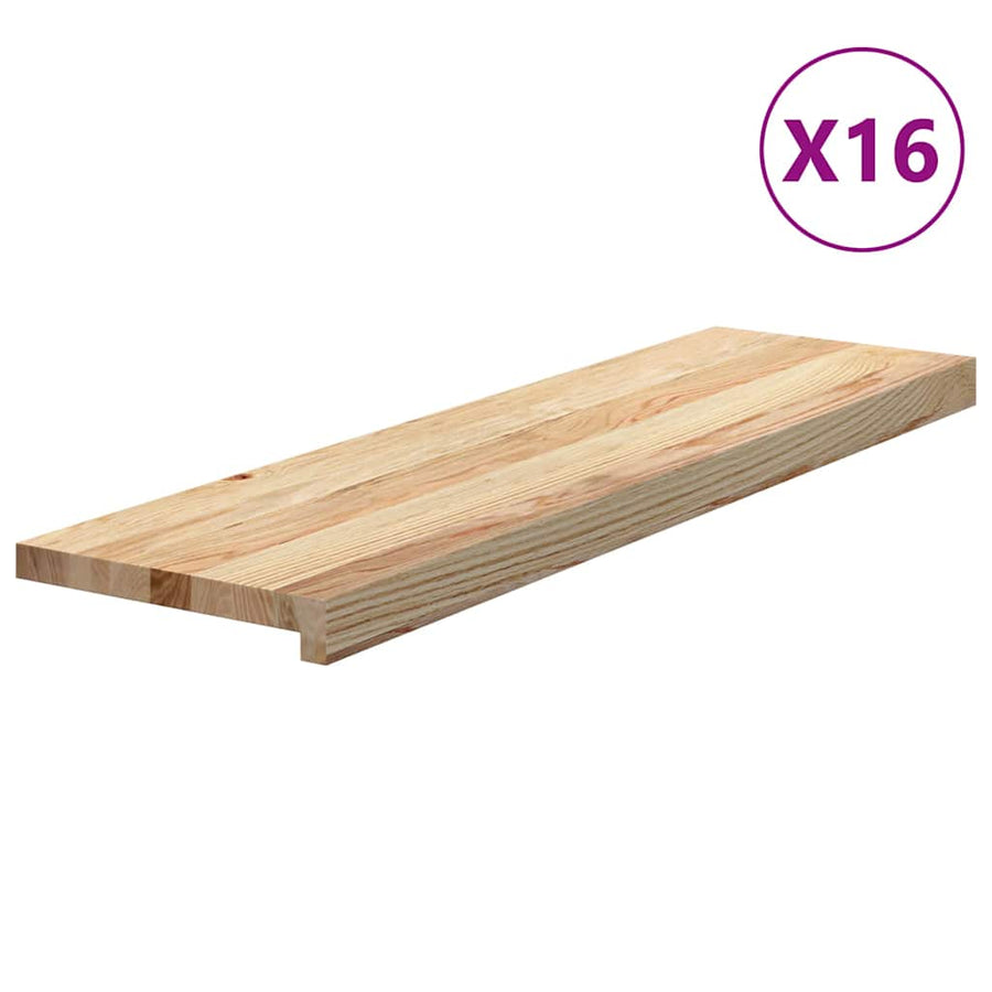 Traptreden Onbehandeld Massief Eikenhout Naturel 16 90 x 25 x 2 cm