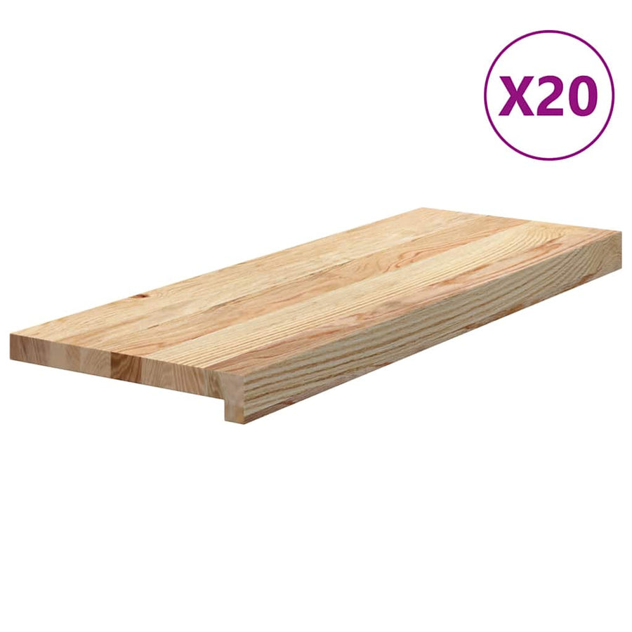 Traptreden 20 st 70x25x2 cm onbehandeld massief eikenhout
