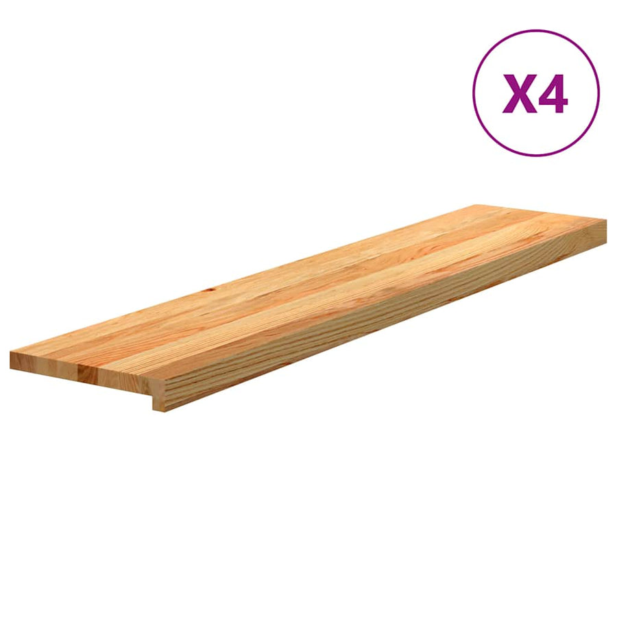 Traptreden 4 st 120x25x2 cm massief eikenhout lichtbruin