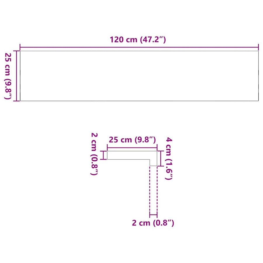 Traptreden 4 st 120x25x2 cm massief eikenhout lichtbruin