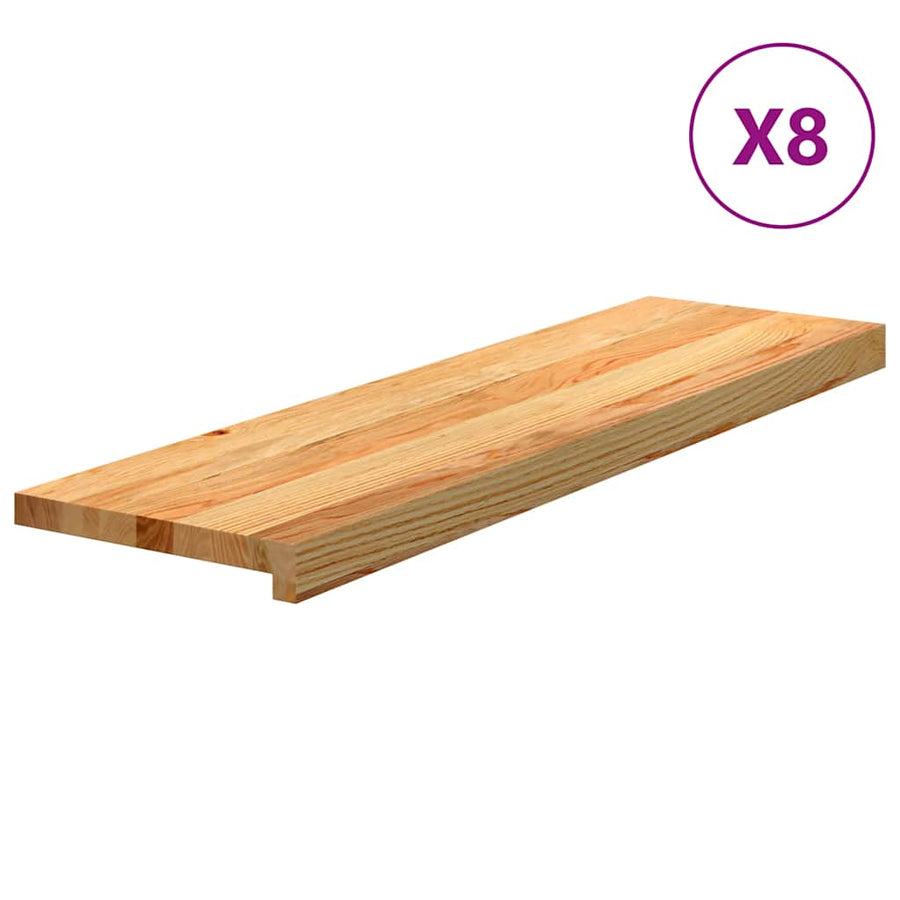 Traptreden Massief Eikenhout Lichtbruin 8 90 x 25 x 2 cm