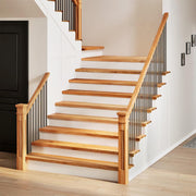 Traptreden 8 st 110x30x2 cm massief eiken lichtbruin