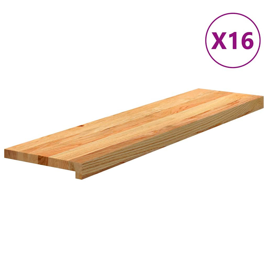 Traptreden Massief Eikenhout Lichtbruin 16 100 x 30 x 2 cm