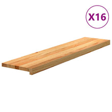 Traptreden 16 st 110x30x2 cm massief eikenhout lichtbruin