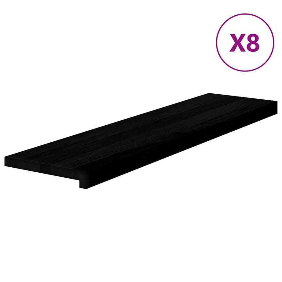 Traptreden 8 st 100x30x2 cm massief eikenhout donkerbruin