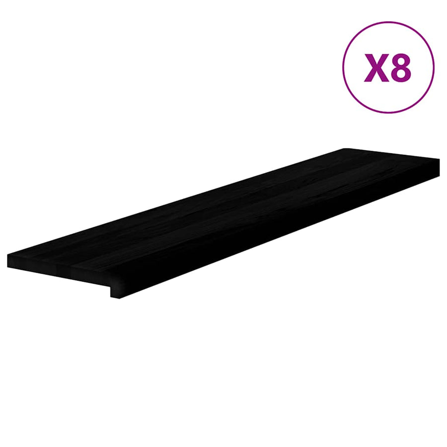 Traptreden 8 st 120x30x2 cm massief eikenhout donkerbruin