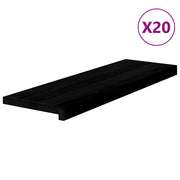 Traptreden 20 st massief eikenhout 80x25x2 cm donkerbruin