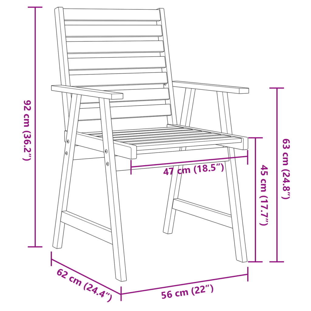 3-Delige Tuinset Massief Acaciahout 2