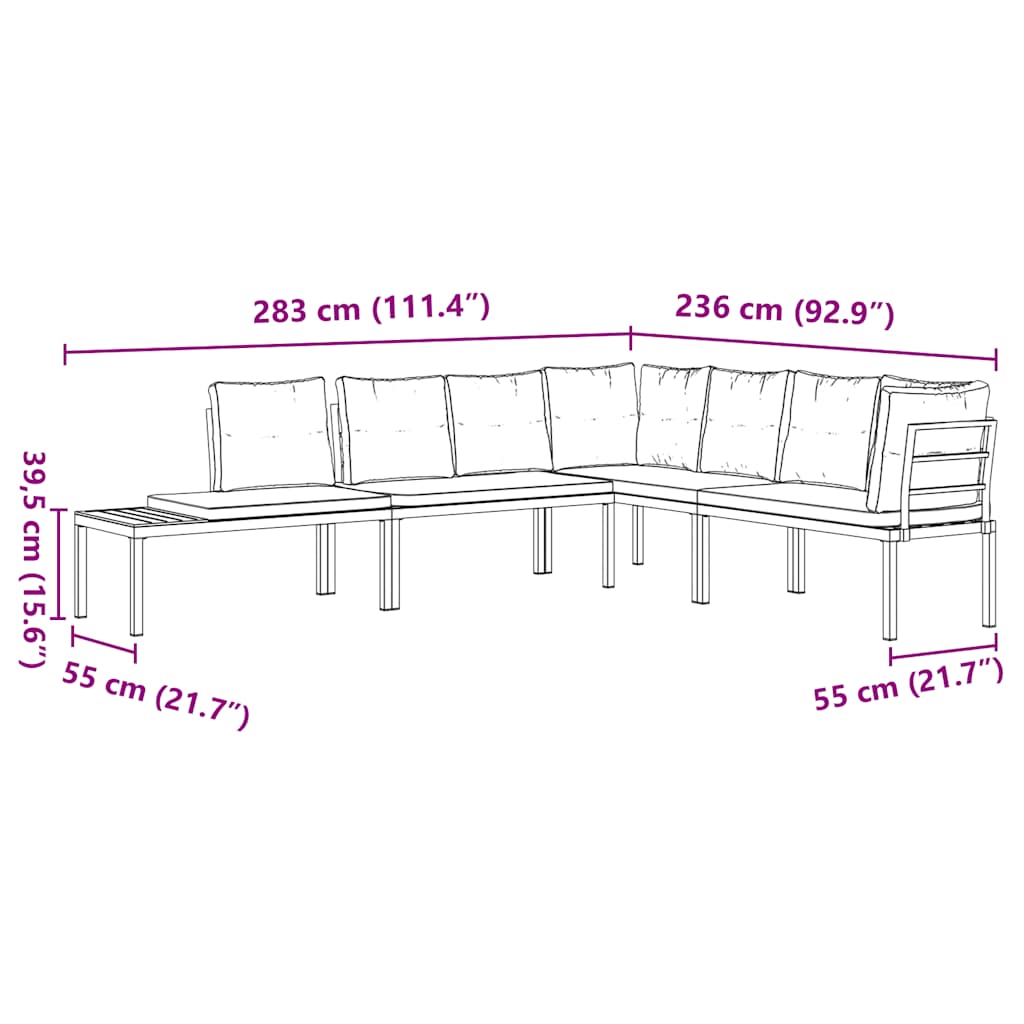 4-Delige Loungeset Met Kussens Gepoedercoat Staal Zwart 1 Lichtgrijs