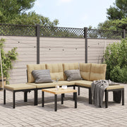 Loungeset 5-delig gepoedercoat staal zwart