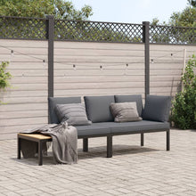 2-delige Loungeset met kussens aluminium zwart