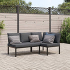 2-piece Lounge Set with cushions aluminum black