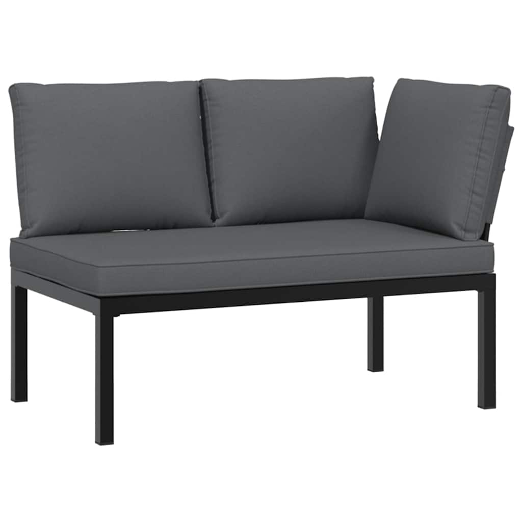 4-delige Loungeset met kussens aluminium zwart