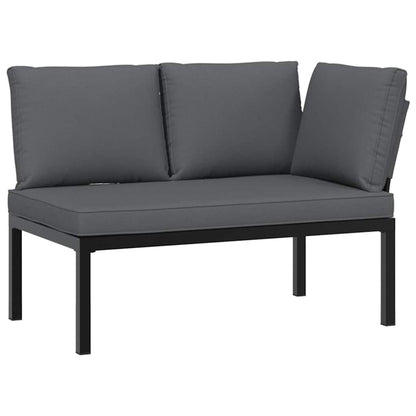 4-delige Loungeset met kussens aluminium zwart