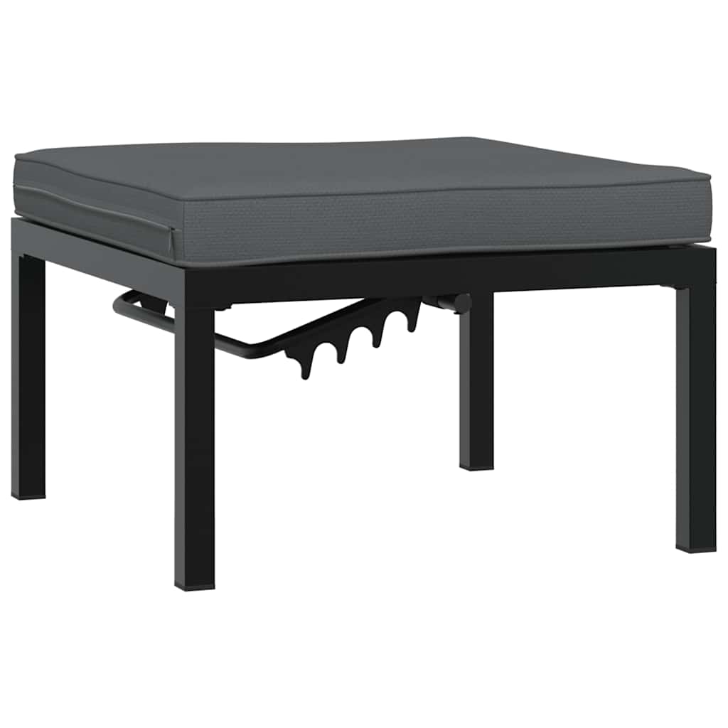 4-delige Loungeset met kussens aluminium zwart