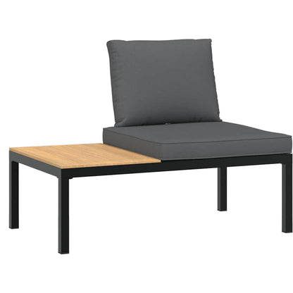 7-delige Loungeset met kussens aluminium zwart