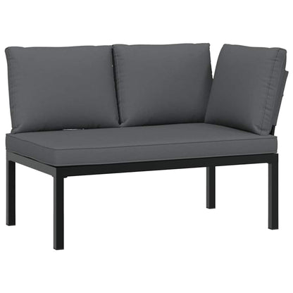 6-delige Loungeset met kussens aluminium zwart