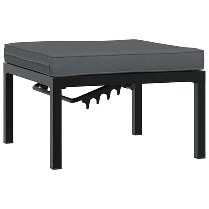 5-delige Loungeset met kussens aluminium zwart